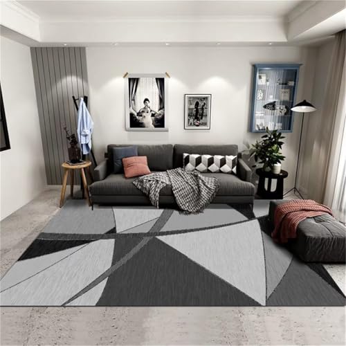 RUGMRZ Kuschelige Teppiche Fußmatte Innen Modernes graues geometrisches Design unregelmäßiges Muster Dekoration langlebig Teppich Waschbar In Waschmaschine 120x180cm von RUGMRZ