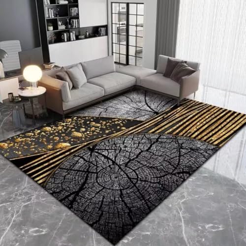 RUGMRZ Kuscheliger Teppich Rutschfester Verschmutzungsbeständiger Waschbarer Im Wohnzimmer Landhausstil Deko Schwarz Balkondeko Großer 50X80CM von RUGMRZ