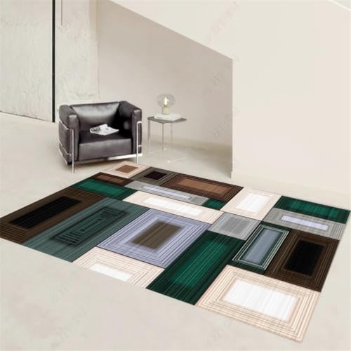 RUGMRZ Läufer Flur rutschfest 50X80Cm Wohnzimmer Stuhl Teppich Mehrfarbig Rutschstopp Balkonteppich Camping Für Draußendas Spleißen Geometrischer Formen Ist SI von RUGMRZ
