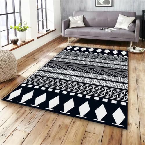 RUGMRZ Landhausstil Deko Teppich 180X280Cm Balkon Dekoration Schwarz Outdoor Rug Bodenmatte Kinderzimmer Outdoorteppichdas Spleißen Geometrischer Formen Ist Sicher Und Einfa von RUGMRZ
