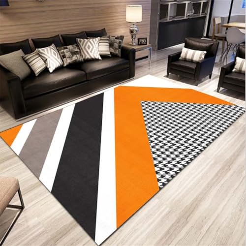 RUGMRZ Large Square Floor Cushions VelvetKinderteppich Carpet Living Room 160x220CM schmutzfangmatte waschbar orangeSchwarzer moderner Karo-Teppich. teppiche gegend RUGMRZ Large Square Floor Cushions VelvetKinderteppich Carpet Living Room 160x220CM schmutzfangmatte waschbar orangeSchwarzer moderner Karo-Teppich. teppiche gegend von RUGMRZ