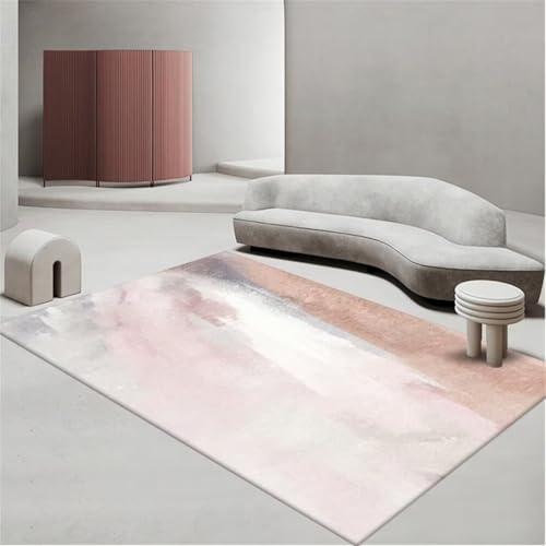 RUGMRZ Large Square Floor Cushions VelvetKinderteppiche Jungs Kunst Dekoration 160x230CM Rug Carpet RosaGrauer Abstrakter Wasserfarben-Teppich. Teppich Kinder von RUGMRZ