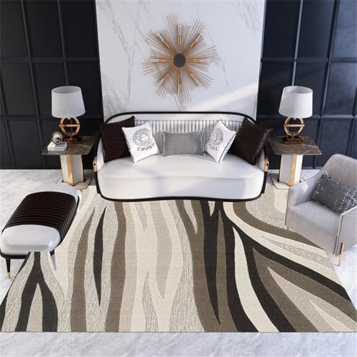 RUGMRZ Large Square Floor Cushions VelvetKunstdesign Wohnzimmerteppich Teppich Designer 160x220CM outdoorteppich GrauSchwarzer Abstrakter Streifenteppich. Small Bedroom Rug von RUGMRZ