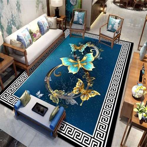 RUGMRZ Large Square Floor Cushions VelvetTeppich Balkon bettumrandung 160x230CM Teppich Wohnzimmer waschbar blauGelber Heimdekorationsteppich Jugendzimmer Mädchen RUGMRZ Large Square Floor Cushions VelvetTeppich Balkon bettumrandung 160x230CM Teppich Wohnzimmer waschbar blauGelber Heimdekorationsteppich Jugendzimmer Mädchen von RUGMRZ