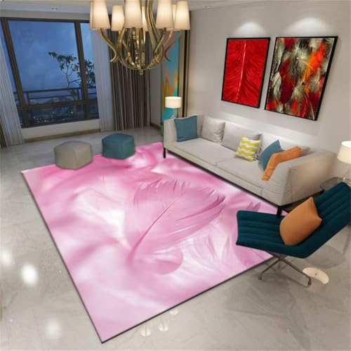 RUGMRZ Large Square Floor Cushions VelvetWohnzimmers Teppichs Girls Rugs for Bedroom 160x220CM Designer Teppich Wohnzimmer RosaInnenraumdekorations-Teppich Waschbar In Waschmaschine von RUGMRZ