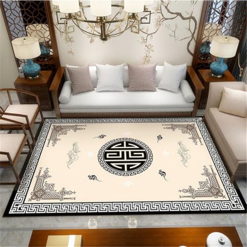 RUGMRZ Living Room Rug 180X280Cm Schmutzfangmatten Mehrfarbig Rechteckiger Teppich Für Babyzimmer Kinderzimmer Salon Auslegwarevintage-Stil Geometrische Regeln Wohnzimmer Sof von RUGMRZ