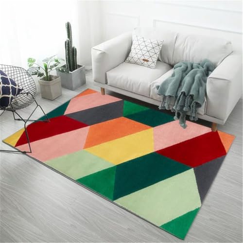 RUGMRZ Living Room Rug Moderne Minimalistische rutschfeste Geometrie Gelb Rot Grün Balkon Deko Farbe Küchen Teppich Boden 300X400CM RUGMRZ Living Room Rug Moderne Minimalistische rutschfeste Geometrie Gelb Rot Grün Balkon Deko Farbe Küchen Teppich Boden 300X400CM von RUGMRZ