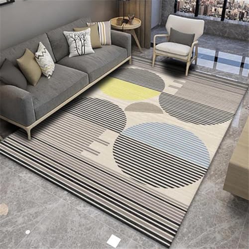 RUGMRZ Moderne Teppiche Wohnzimmer 120X180Cm Kuschel Teppich 21 Grau Einfaches Schlafzimmer Zu Hause Voll Möbliert Geometrisch Maschinenwaschbar Möbelgleiter Zimmer von RUGMRZ