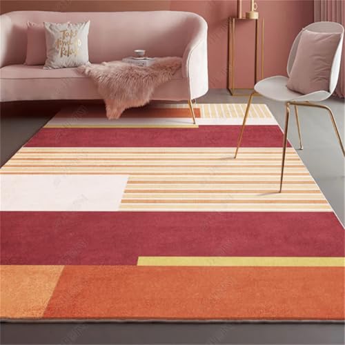 RUGMRZ Möbelgleiter Teppich 100X160Cm Unter Esstisch 11 Rot Moderne Minimalistische Schlafzimmer Zimmer Nachtseite Home Wohnzimmer Läufer rutschfest Waschbar In Waschmaschine von RUGMRZ