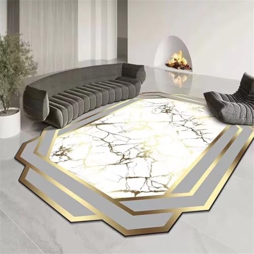 RUGMRZ Möbelgleiter Teppich 50X80Cm Deko Teenager Mädchen 13 Weiß Spiel Teppiche Kinderzimmer Leichter Luxus Exotisches Wohnzimmer Unregelmäßiger Marmor von RUGMRZ