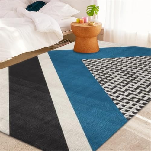 RUGMRZ Möbelgleiter Teppich Geometrische Form Einfaches Wohnzimmer Schwarz Weiß Flur Eingangsbereich Blau Deko Kamin Teppiche Für Terrasse 180X250CM RUGMRZ Möbelgleiter Teppich Geometrische Form Einfaches Wohnzimmer Schwarz Weiß Flur Eingangsbereich Blau Deko Kamin Teppiche Für Terrasse 180X250CM von RUGMRZ