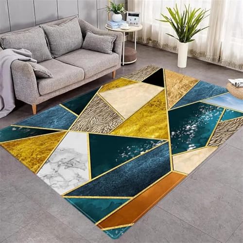 RUGMRZ Outdoor Teppich Groß 160X200Cm Ornament 3 Goldene Esszimmer Deko Badteppich Leichtes Geometrisches Wohnzimmer Dekor Marmorsofa Blau RUGMRZ Outdoor Teppich Groß 160X200Cm Ornament 3 Goldene Esszimmer Deko Badteppich Leichtes Geometrisches Wohnzimmer Dekor Marmorsofa Blau von RUGMRZ