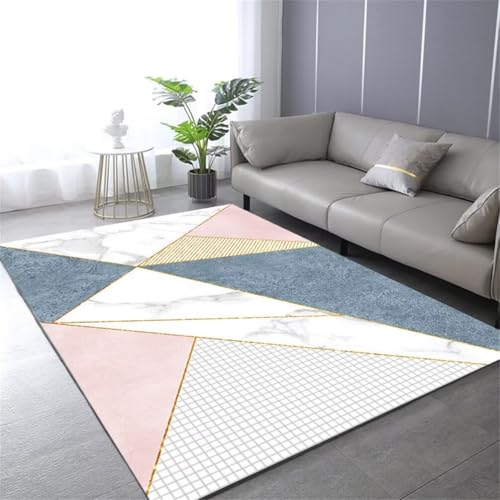 RUGMRZ Outdoor TeppichKinderteppich Wald Teppich Waschbar In Waschmaschine 170x230CM Pflegeleicht BlauRosa-Grauer waschbarer Teppich. schlafzimmerteppich von RUGMRZ