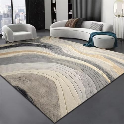 RUGMRZ Outdoorteppich 300X400Cm Terasse Teppich 5 Grau Küche Balkon Minimalistisches Wohnzimmer Minimalistische Linien Couchtisch Sofa Schlafzimmer von RUGMRZ
