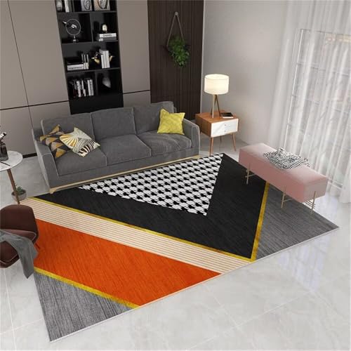 RUGMRZ Outdoorteppich 60x120CM Teppich Eingang rutschfest waschbar orange Schwarzer, Grauer moderner Teppich. Kinderteppich Kinder Jungs RUGMRZ Outdoorteppich 60x120CM Teppich Eingang rutschfest waschbar orange Schwarzer, Grauer moderner Teppich. Kinderteppich Kinder Jungs von RUGMRZ