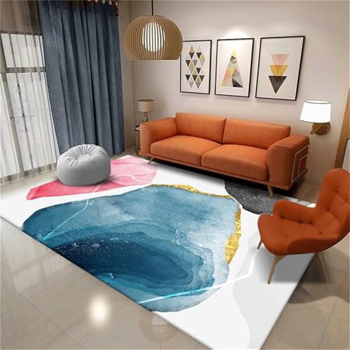 RUGMRZ Outdoorteppich Rugs for Living Room Rotes und blaues Aquarelldesign ist langlebig Teppischsclafzimmer Mädchenzimmer Dekoration 80X120CM von RUGMRZ