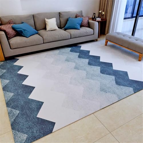 RUGMRZ Outdoorteppich Teppich rutsch Stop 160x230CM Flur blau Grauer moderner geometrischer Zimmer Dekoration Jugendzimmer von RUGMRZ