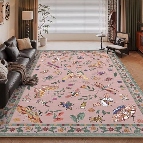 RUGMRZ Pflegeleicht Teppich Aesthetic Rose 200x260CM, XXL Flore Moderne for Bedroom Gegend Schreibtischstuhl RUGMRZ Pflegeleicht Teppich Aesthetic Rose 200x260CM, XXL Flore Moderne for Bedroom Gegend Schreibtischstuhl von RUGMRZ