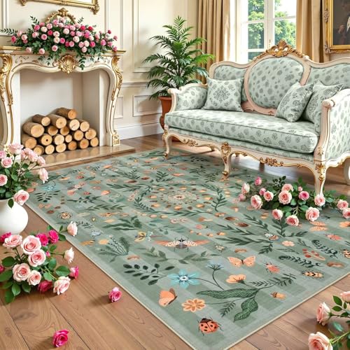 RUGMRZ Pflegeleicht Teppich Kurzflor 160x230cm,Grün,Pflanzenmuster für Unter Schreibtisch,Balkon,Jungen Jugendzimmer RUGMRZ Pflegeleicht Teppich Kurzflor 160x230cm,Grün,Pflanzenmuster für Unter Schreibtisch,Balkon,Jungen Jugendzimmer von RUGMRZ