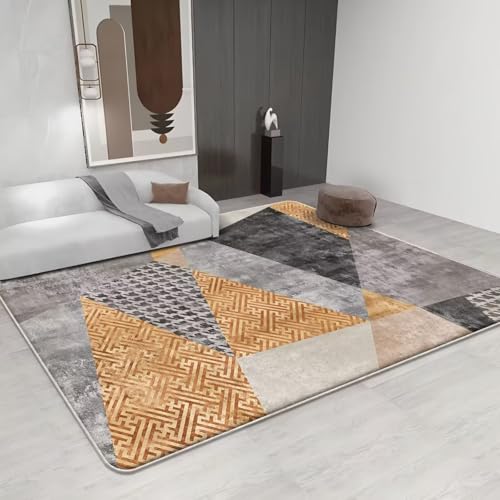 RUGMRZ Pflegeleicht Teppiche Gegend 50x80cm,Grau Fußmatte Waschbar,Moderne Geometrie für Esszimmer,Küche,Eingangsinnen von RUGMRZ