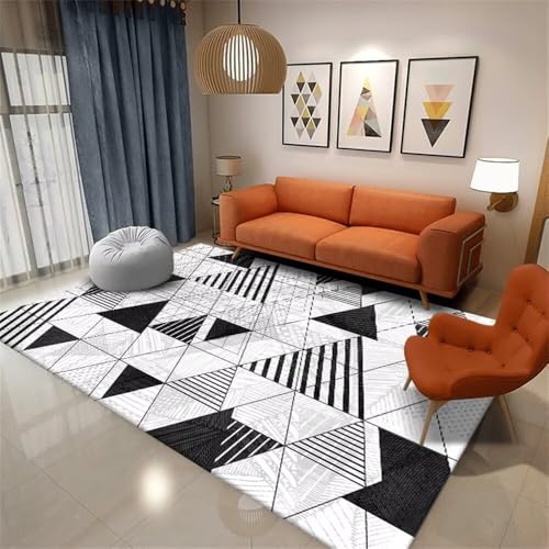 RUGMRZ Printing TeppichWohnzimmer Dekoration küchenläufer rutschfest 140x200CM Waschbare Teppiche In Waschmaschine GrauSchwarzer moderner geometrischer Teppich mädchenzimmer RUGMRZ Printing TeppichWohnzimmer Dekoration küchenläufer rutschfest 140x200CM Waschbare Teppiche In Waschmaschine GrauSchwarzer moderner geometrischer Teppich mädchenzimmer von RUGMRZ