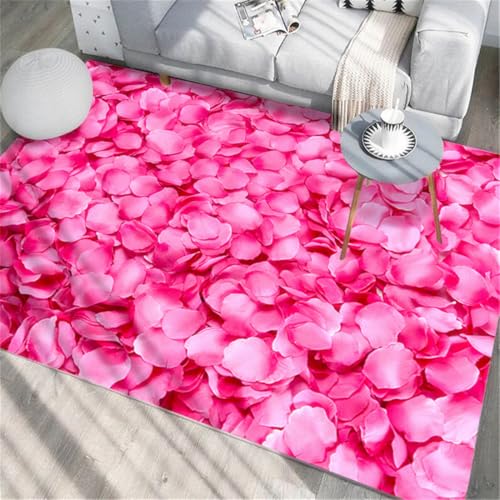 RUGMRZ Rechteckiger Teppich 160X230Cm Abwaschbarer Rosa Küche rutschfest Tischkamin Wohnzimmer Möbel Modern Teppichwohnzimmer Mädchen Schlafzimmer Warmes von RUGMRZ