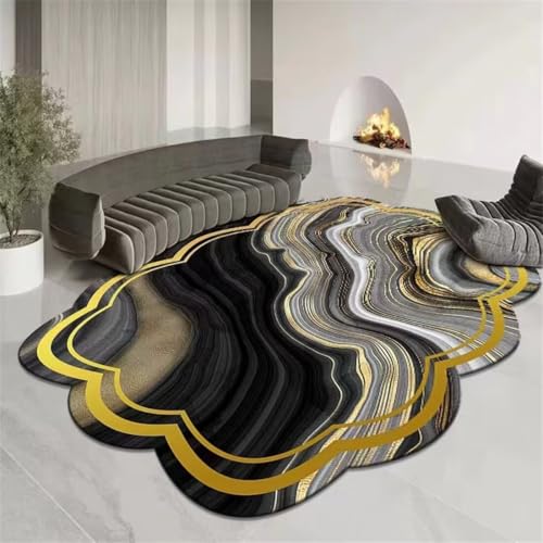 RUGMRZ Rugs for Bedroom 80X120Cm Küchenteppich Läufer 23 Blau Teppich Unter Esstisch Esszimmer Deko Leichtes Luxus Exotische Sand Fließen Gold Heim Unregelmäßige Wohnzimmer von RUGMRZ