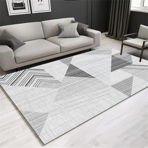 RUGMRZ Rugs for Living Room 150X210Cm Teppich Wohnzimmer Modern 31 Grau Einfaches Schlafzimmer Zu Hause Voll Möbliert Geometrisch Maschinenwaschbar Antirutsch Pads Badezimmer Set RUGMRZ Rugs for Living Room 150X210Cm Teppich Wohnzimmer Modern 31 Grau Einfaches Schlafzimmer Zu Hause Voll Möbliert Geometrisch Maschinenwaschbar Antirutsch Pads Badezimmer Set von RUGMRZ