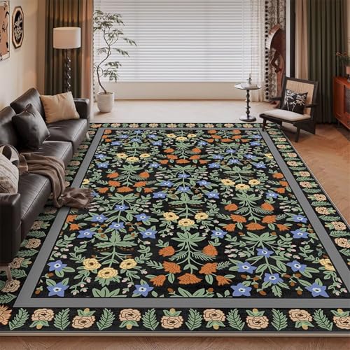 RUGMRZ Rutschfester Living Room Rug Couleur 80x150CM, Klein Flore Moderne for Tatami Bedroom Bett von RUGMRZ