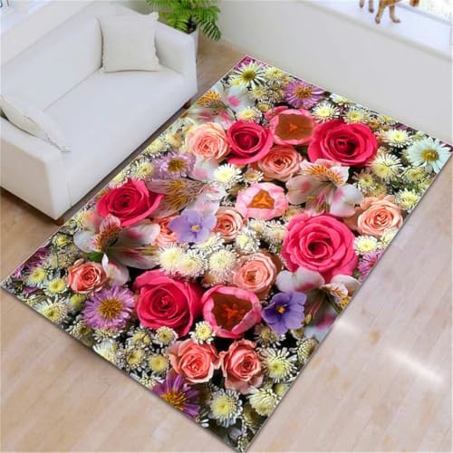 RUGMRZ Rutschmatte Teppich 160X200Cm Lauferteppich Flur Lang Rosa Fußboden Vorleger Junge Outdoorteppichewohnzimmer Mädchen Schlafzimmer Warmes Blumenmuster RUGMRZ Rutschmatte Teppich 160X200Cm Lauferteppich Flur Lang Rosa Fußboden Vorleger Junge Outdoorteppichewohnzimmer Mädchen Schlafzimmer Warmes Blumenmuster von RUGMRZ