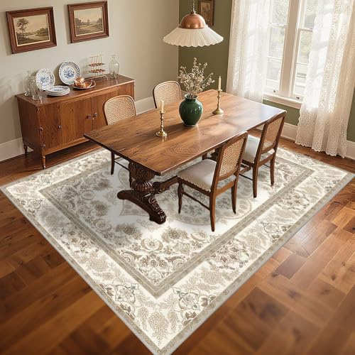 RUGMRZ Schallisolierung Kinder Teppich Einfach zu säubern 160x230cm Beige, Vintage-Blumen für den Außenbereich in Fluren RUGMRZ Schallisolierung Kinder Teppich Einfach zu säubern 160x230cm Beige, Vintage-Blumen für den Außenbereich in Fluren von RUGMRZ