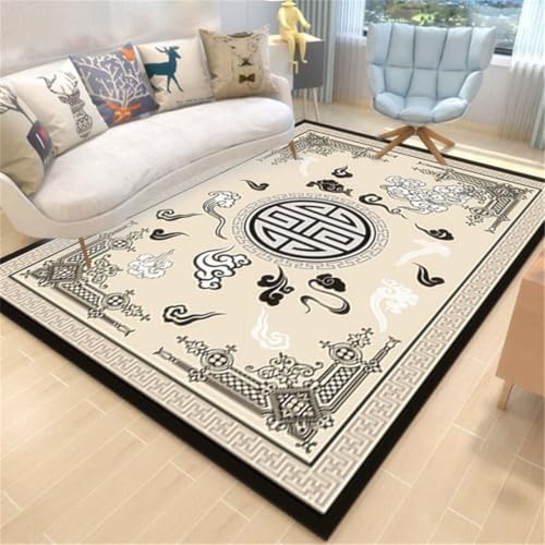 RUGMRZ Schlafzimmerdeko Teppich Vintage Schlafzimmer Klassische Kunst Trittschalldämmung Grau Badezimmer Angebote 300X400CM von RUGMRZ