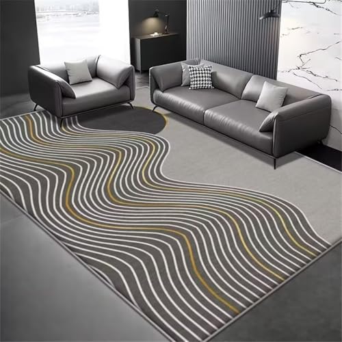 RUGMRZ SchmutzfangmatteGirls Rugs for Bedroom Teppich Kuschelig 120x160CM Wohnzimmer Teppichboden GrauGoldener Abstrakter Streifen-Teppich. modern RUGMRZ SchmutzfangmatteGirls Rugs for Bedroom Teppich Kuschelig 120x160CM Wohnzimmer Teppichboden GrauGoldener Abstrakter Streifen-Teppich. modern von RUGMRZ