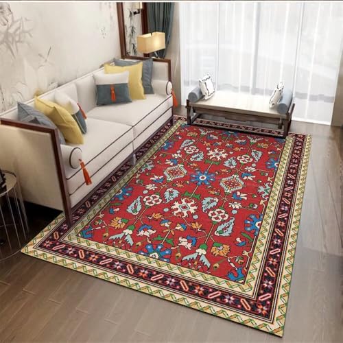 RUGMRZ SchmutzfangmatteTeppiche & Matten Schallschutz Teppich 120x160CM Designer rotBlauer grüner Blumen-Teppich. Schlafzimmers Kinderteppich RUGMRZ SchmutzfangmatteTeppiche & Matten Schallschutz Teppich 120x160CM Designer rotBlauer grüner Blumen-Teppich. Schlafzimmers Kinderteppich von RUGMRZ