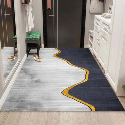 RUGMRZ Schmutzfangmatten 180X250Cm Tepiche Blau Deko Für Zimmer Spiel Teppich Kinderzimmer Mädchenabstrakte Kunst Dekoration Schmutzabweisend Waschbar Grau von RUGMRZ
