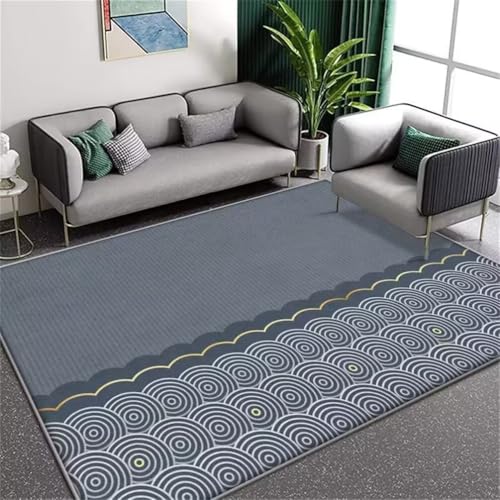 RUGMRZ Small Rugs for Living Room Mädchen Kinderzimmer Teppich 90x150CM Designer Teppiche Wohnzimmerteppich blau Moderner geometrischer waschbar Moderne von RUGMRZ