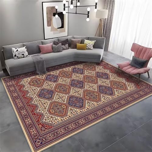 RUGMRZ Sofa Teppiche 250x300CM Design Teppich Kinderzimme rot Blauer, mehrfarbiger, schmutzabweisender Teppich. XXL waschbarer Wohnzimmer von RUGMRZ