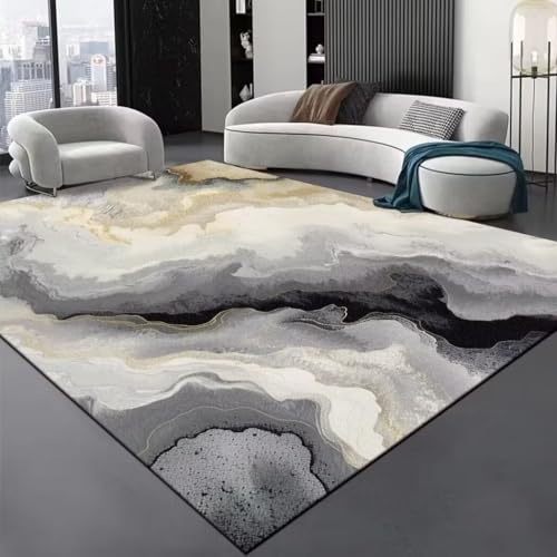 RUGMRZ Spiel Teppich Mädchen rutschfeste Verschmutzungsbeständige Wasserwäschbare Abstrakte Moderne Baby Grau Rutsch Stopp rutschfest Waschbar 50X80CM von RUGMRZ