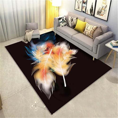RUGMRZ Spiele Teppich Terassenteppich Farbe Aquarell Design modern rutschfest Esszimmer Designer Wohnzimmer 120X160CM von RUGMRZ