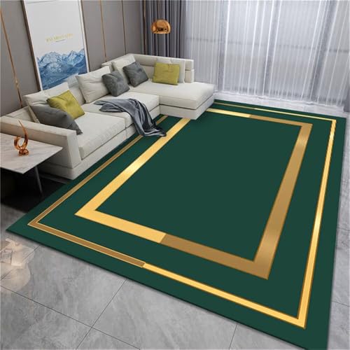 RUGMRZ Spielteppich Grünes quadratisches geometrisches Design Modern Ornament 180x220cm RUGMRZ Spielteppich Grünes quadratisches geometrisches Design Modern Ornament 180x220cm von RUGMRZ