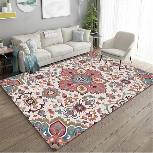 RUGMRZ Strapazierfähig Teppich Jugendzimmer Farbe 120x160cm, Nach Maß Retro-Blumenmuster für Wohn- und Arbeitszimmerdekoration RUGMRZ Strapazierfähig Teppich Jugendzimmer Farbe 120x160cm, Nach Maß Retro-Blumenmuster für Wohn- und Arbeitszimmerdekoration von RUGMRZ