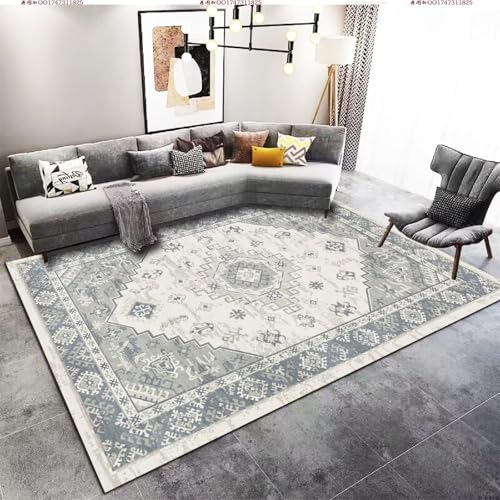 RUGMRZ Teppana Waschbar Living Room Rug Gris 80x200CM, Schuhmatte Flore rétro for Balkon Esstisch Schreibtischstuhl RUGMRZ Teppana Waschbar Living Room Rug Gris 80x200CM, Schuhmatte Flore rétro for Balkon Esstisch Schreibtischstuhl von RUGMRZ