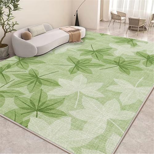 RUGMRZ Teppich+Wohnzimmer 180X250Cm Teppich Kuschelig Grün 1 Neue Atmungsaktive Eisseide Kühlmatte Modernes Und Einfaches Wohnzimmer Schlafzimmer Waschbar In Waschmaschine Dekoration von RUGMRZ