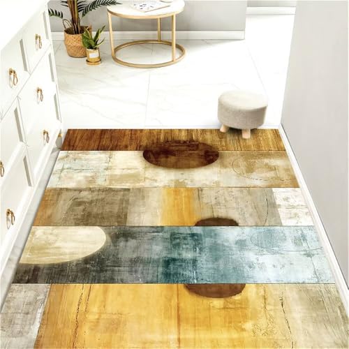 RUGMRZ Teppich Abwaschbar Flach Moderner Stil Holzmaserung Design rutschfest Bad Teppiche Kinderzimmer Deko Mädchen 180X280CM von RUGMRZ