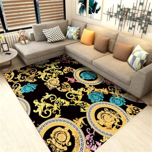 RUGMRZ Teppich Antirutsch Pads 80X120Cm Tepich In Wohnzimmer 36 Gelb Retro Goldenes Rechteckiges Rutschfestes Klassisch Teppiche Gegend Waschbarer Läufer von RUGMRZ