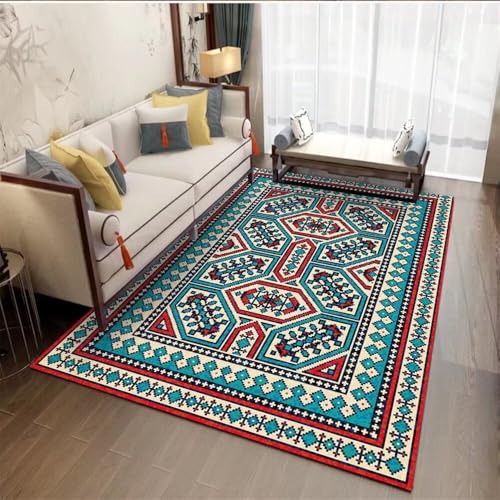 RUGMRZ Teppich AntirutschDesigner Wohnzimmer schmutzfangmatte waschbar 120x180CM Design rotBlauer moderner geometrischer Teppich. Kind RUGMRZ Teppich AntirutschDesigner Wohnzimmer schmutzfangmatte waschbar 120x180CM Design rotBlauer moderner geometrischer Teppich. Kind von RUGMRZ