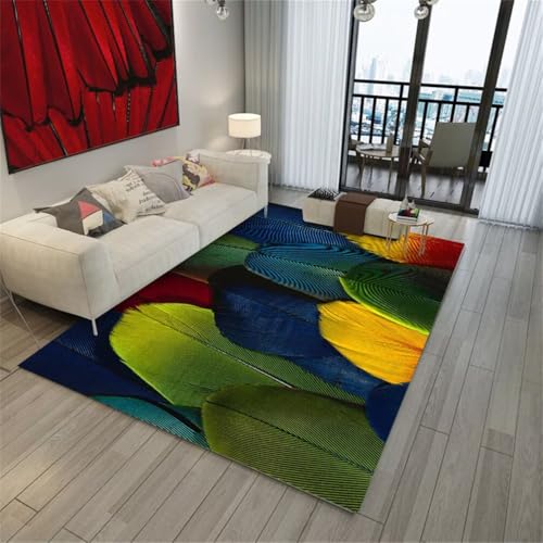 RUGMRZ Teppich AntirutschTeppich Weich teppiche 120x180CM small Bedroom Rugs for Adults GrünBlaue und gelbe dekorative Fußmatten. Home von RUGMRZ