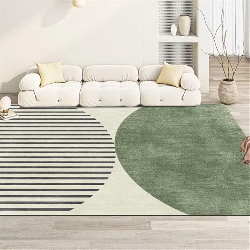 RUGMRZ Teppich AussenbereichArea Rugs Gleitschutz 140x200CM Designer Teppiche GrünModerner Streifenteppich verschleißfeste Schalldämmung RUGMRZ Teppich AussenbereichArea Rugs Gleitschutz 140x200CM Designer Teppiche GrünModerner Streifenteppich verschleißfeste Schalldämmung von RUGMRZ