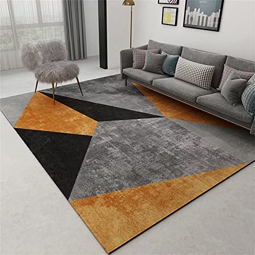 RUGMRZ Teppich Bad Auslegware Nicht verformt grau, orange, schwarz, geometrisches Muster, zeitgenössisch, anpassbar Flur 170 x 240 cm RUGMRZ Teppich Bad Auslegware Nicht verformt grau, orange, schwarz, geometrisches Muster, zeitgenössisch, anpassbar Flur 170 x 240 cm von RUGMRZ