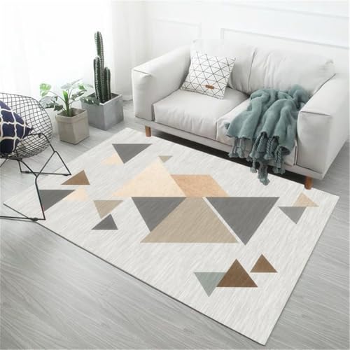 RUGMRZ Teppich Balkon Moderne Minimalistische rutschfeste Geometrie Haustür Grau Mädchen Kinderzimmer Küchenaccessoires 140X200CM von RUGMRZ
